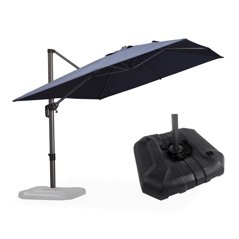 PURPLE LEAF Affordable Patio Umbrella with Base, Square and Rectangular Outdoor Umbrella