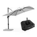 PURPLE LEAF Affordable Patio Umbrella with Base, Square and Rectangular Outdoor Umbrella