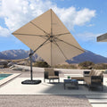 PURPLE LEAF Economical Patio Umbrella Swivel Rectangle Outdoor Umbrellas 6' X 10'/ 9' X 12'/ 10' X 10'/ 9' X 9' - Purple Leaf Garden