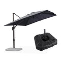 PURPLE LEAF Affordable Patio Umbrella with Base, Square and Rectangular Outdoor Umbrella