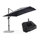 PURPLE LEAF Affordable Patio Umbrella with Base, Square and Rectangular Outdoor Umbrella