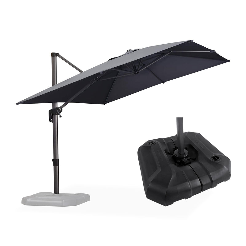 PURPLE LEAF Affordable Patio Umbrella with Base, Square and Rectangular Outdoor Umbrella