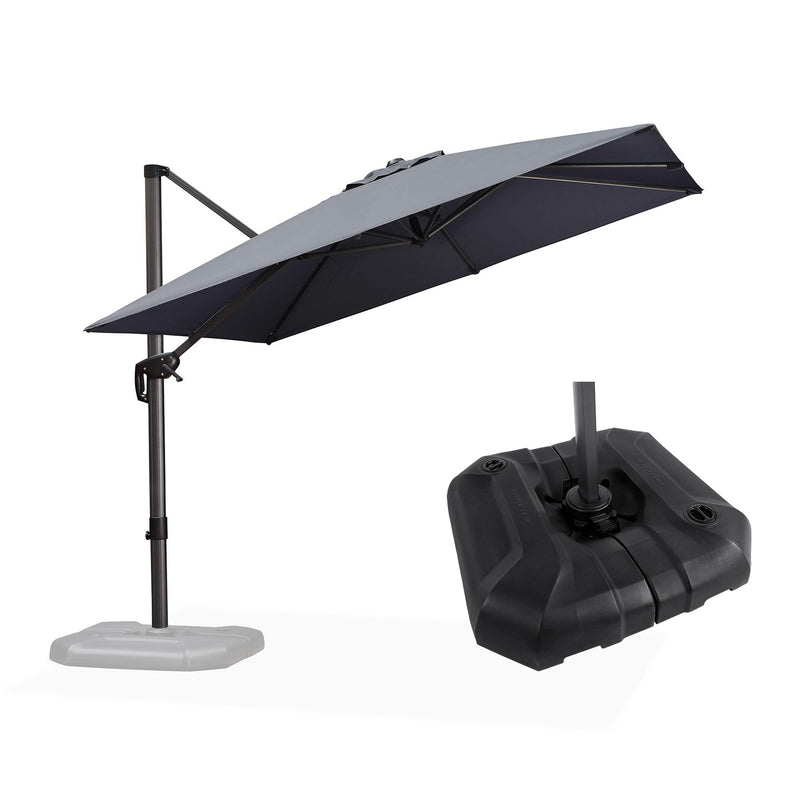 PURPLE LEAF Affordable Patio Umbrella with Base, Square and Rectangular Outdoor Umbrella