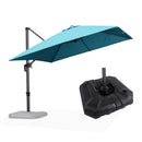 PURPLE LEAF Affordable Patio Umbrella with Base, Square and Rectangular Outdoor Umbrella