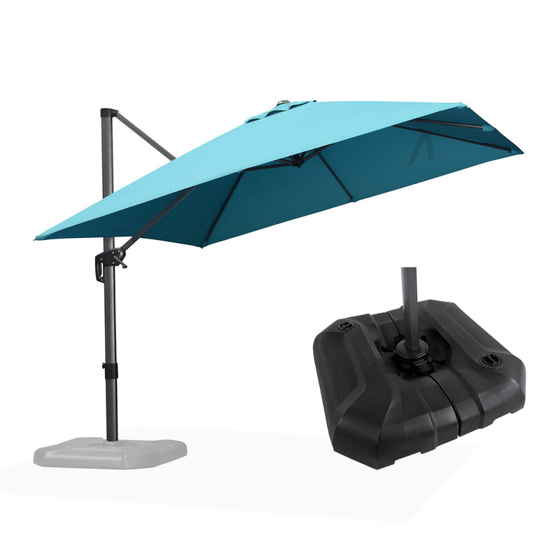 PURPLE LEAF Affordable Patio Umbrella with Base, Square and Rectangular Outdoor Umbrella