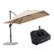 PURPLE LEAF Affordable Patio Umbrella with Base, Square and Rectangular Outdoor Umbrella