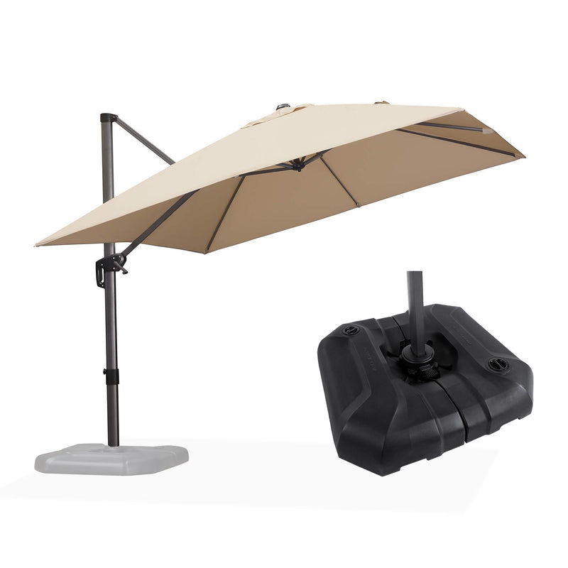 PURPLE LEAF Affordable Patio Umbrella with Base, Square and Rectangular Outdoor Umbrella