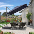 PURPLE LEAF Affordable Patio Umbrella with Base, Square and Rectangular Outdoor Umbrella
