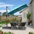 PURPLE LEAF Affordable Patio Umbrella with Base, Square and Rectangular Outdoor Umbrella