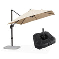PURPLE LEAF Affordable Patio Umbrella with Base, Square and Rectangular Outdoor Umbrella
