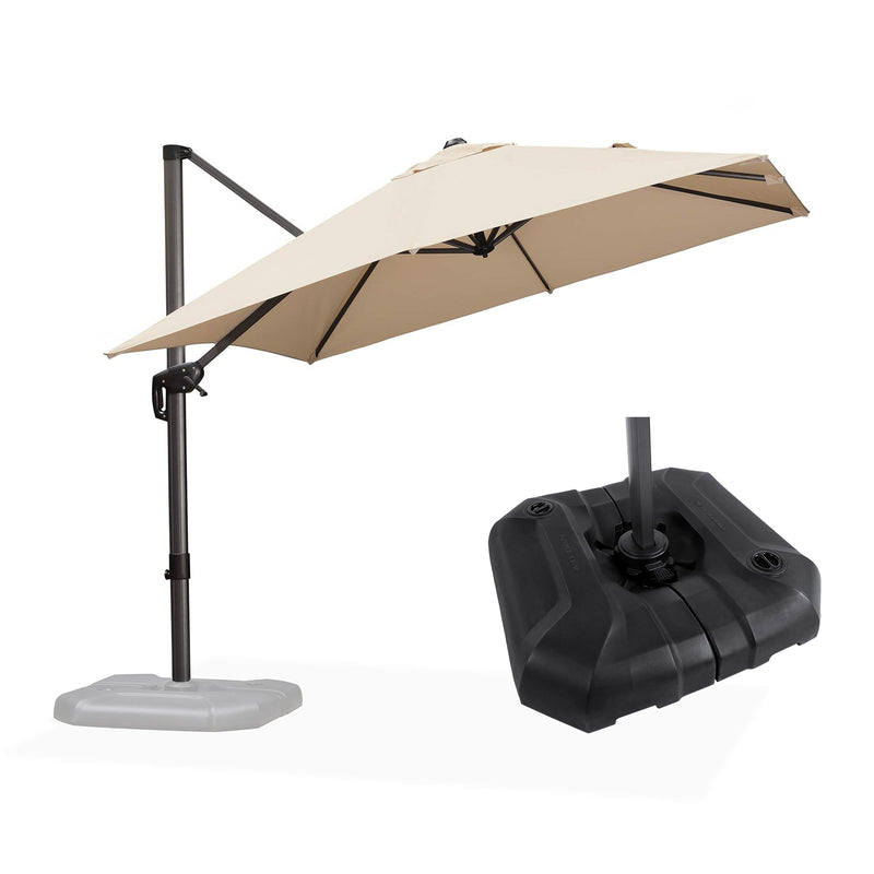 PURPLE LEAF Affordable Patio Umbrella with Base, Square and Rectangular Outdoor Umbrella