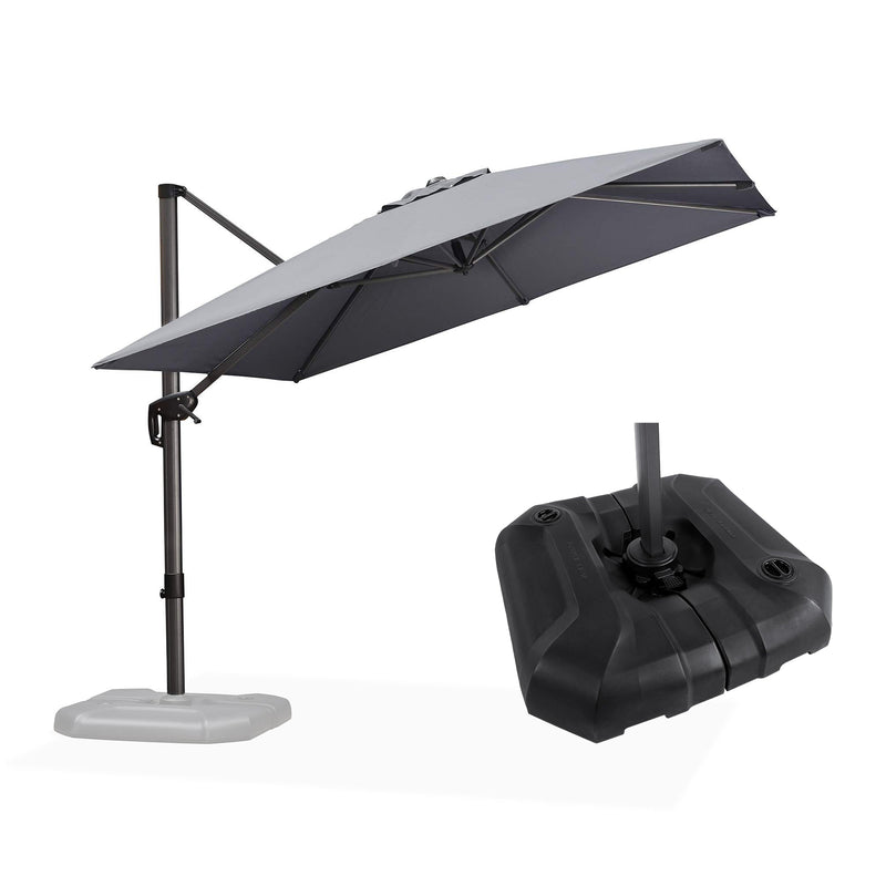 PURPLE LEAF Affordable Patio Umbrella with Base, Square and Rectangular Outdoor Umbrella