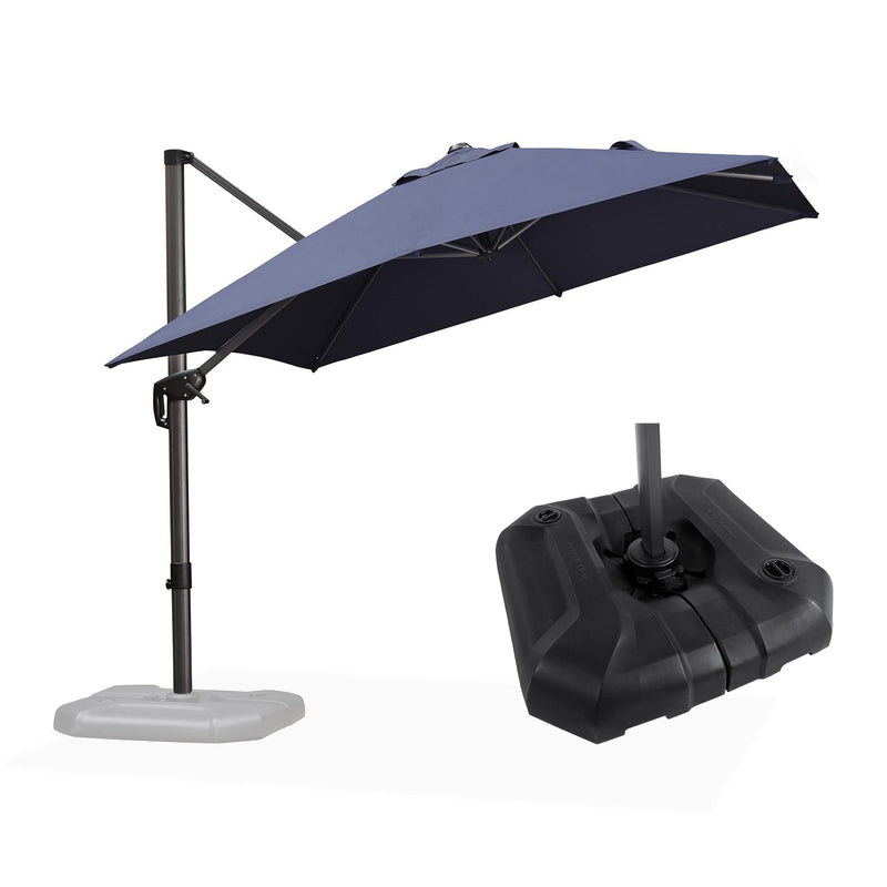PURPLE LEAF Affordable Patio Umbrella with Base, Square and Rectangular Outdoor Umbrella