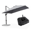 PURPLE LEAF Affordable Patio Umbrella with Base, Square and Rectangular Outdoor Umbrella