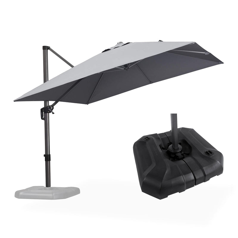 PURPLE LEAF Affordable Patio Umbrella with Base, Square and Rectangular Outdoor Umbrella