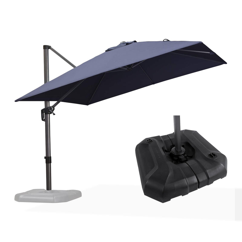 PURPLE LEAF Affordable Patio Umbrella with Base, Square and Rectangular Outdoor Umbrella