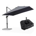 PURPLE LEAF Affordable Patio Umbrella with Base, Square and Rectangular Outdoor Umbrella