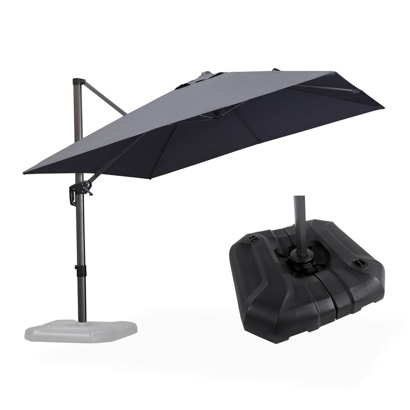 PURPLE LEAF Affordable Patio Umbrella with Base, Square and Rectangular Outdoor Umbrella