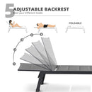 PURPLE LEAF Extra Large 2 Pieces Outdoor Aluminum Chaise Lounge Chair with Wheels - Purple Leaf Garden