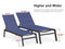 PURPLE LEAF Extra Large 2 Pieces Outdoor Aluminum Chaise Lounge Chair with Wheels - Purple Leaf Garden