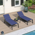 PURPLE LEAF Extra Large 2 Pieces Outdoor Aluminum Chaise Lounge Chair with Wheels - Purple Leaf Garden