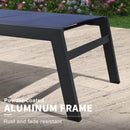 PURPLE LEAF Extra Large 2 Pieces Outdoor Aluminum Chaise Lounge Chair with Wheels - Purple Leaf Garden