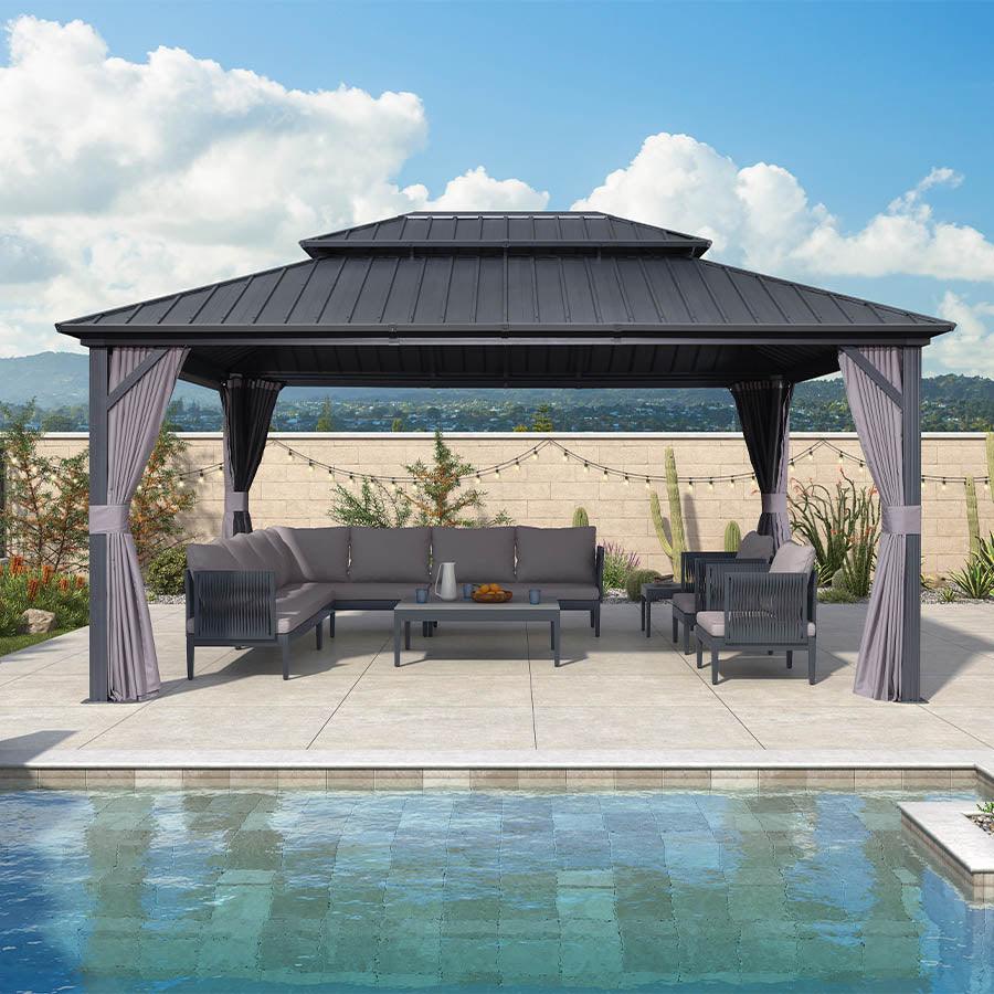 Hardtop Gazebo with Steel Roof | Weather-Resistant Outdoor Gazebo