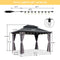 PURPLE LEAF Grey Hardtop Gazebo with Heavy Duty Galvanized Steel Double Roof with String Lights