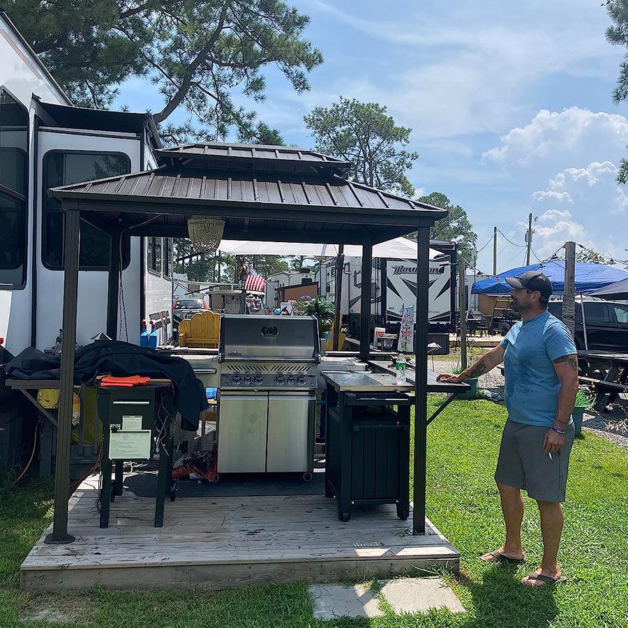 metal grill gazebo for durability