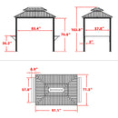 PURPLE LEAF Hardtop Grill Gazebo for Patio Bronze Permanent Metal Roof Outside Sun Shade Outdoor BBQ Canopy with String Lights