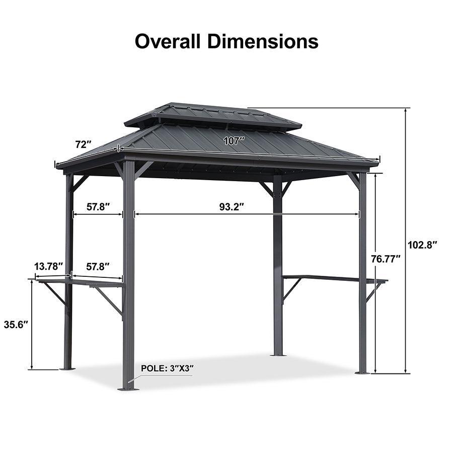 Gazebo da esterno in stile hawaiano con doppio tetto in paglia PE e