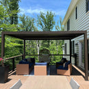 PURPLE LEAF Outdoor Louvered Pergola Adjustable Metal Roof Bronze Hardtop Gazebo Patio Pavilion - Purple Leaf Garden