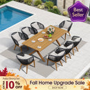 PURPLE LEAF Teak Patio Dining Set with Cushions and Pillow All-Weather Wicker Patio Table Set for Garden, Deck, and Yard
