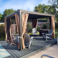 PURPLE LEAF Outdoor Adjustable Louvered Aluminum Pergola Metal Roof Hardtop Gazebo for Backyard - Purple Leaf Garden