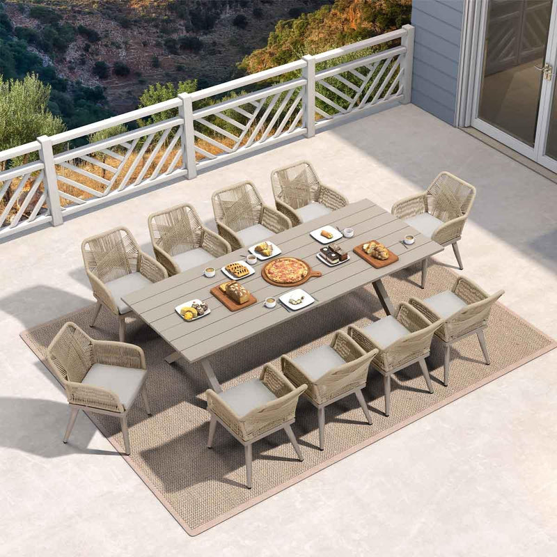 PURPLE LEAF Outdoor Dining Set All-Weather PE Rattan Outdoor Patio Furniture Set with Aluminum Frame - Purple Leaf Garden