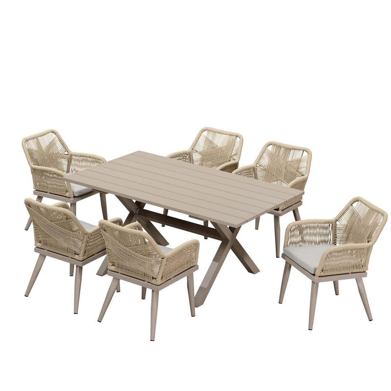 PURPLE LEAF Outdoor Dining Set All-Weather PE Rattan Outdoor Patio Furniture Set with Aluminum Frame - Purple Leaf Garden