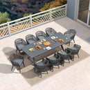 PURPLE LEAF Outdoor Dining Set Rattan Dining Chairs and Table for Garden Patio - Purple Leaf Garden