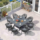 PURPLE LEAF Outdoor Dining Set Rattan Dining Chairs and Table for Garden Patio - Purple Leaf Garden