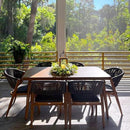 PURPLE LEAF Outdoor Dining Set Teak Aluminum Patio Dining Table And Chair - Purple Leaf Garden