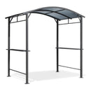 PURPLE LEAF Outdoor Grill Gazebo Polycarbonate Roof with Built-in Shelves for Hardtop Gazebo Patio BBQ UV Protected Deck Grey - Purple Leaf Garden