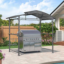 PURPLE LEAF Outdoor Grill Gazebo Polycarbonate Roof with Built-in Shelves for Hardtop Gazebo Patio BBQ UV Protected Deck Grey - Purple Leaf Garden