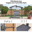 PURPLE LEAF Outdoor Grill Gazebo Polycarbonate Roof with Built-in Shelves for Hardtop Gazebo Patio BBQ UV Protected Deck Grey - Purple Leaf Garden