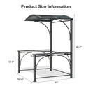 PURPLE LEAF Outdoor Grill Gazebo Polycarbonate Roof with Built-in Shelves for Hardtop Gazebo Patio BBQ UV Protected Deck Grey - Purple Leaf Garden