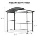 PURPLE LEAF Outdoor Grill Gazebo Polycarbonate Roof with Built-in Shelves for Hardtop Gazebo Patio BBQ UV Protected Deck Grey - Purple Leaf Garden