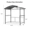 PURPLE LEAF Outdoor Grill Gazebo Polycarbonate Roof with Built-in Shelves for Hardtop Gazebo Patio BBQ UV Protected Deck Grey - Purple Leaf Garden