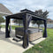 PURPLE LEAF Outdoor Hardtop Gazebo for Patio Bronze Aluminum Frame Pavilion with Navy-Blue Curtain - Purple Leaf Garden