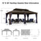 PURPLE LEAF Outdoor Hardtop Gazebo for Patio Bronze Aluminum Frame Pavilion with Navy-Blue Curtain - Purple Leaf Garden