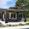 PURPLE LEAF Outdoor Hardtop Gazebo For Patio Bronze Aluminum Frame Pavilion With Navy-Blue Curtain - Purple Leaf Garden