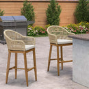 OPEN BOX I PURPLE LEAF Patio Chairs, 2 Set Outdoor Bar Stools Modern Counter Height Bar, Cushions Included