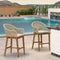 OPEN BOX I PURPLE LEAF Patio Chairs, 2 Set Outdoor Bar Stools Modern Counter Height Bar, Cushions Included